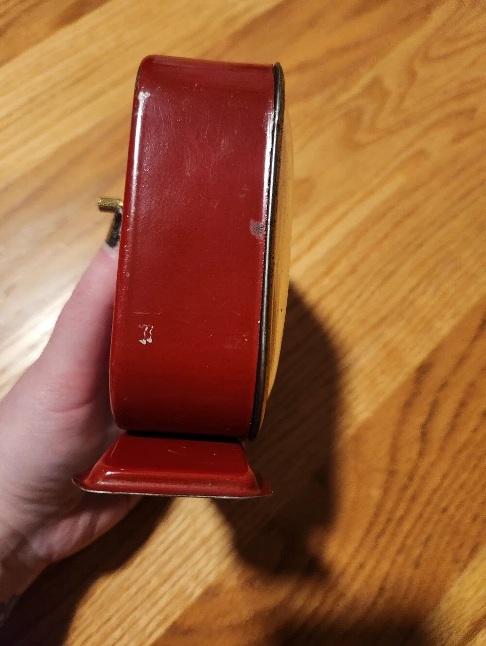 Vintage 1950s Lux Co Clock Red With Details Needs Work